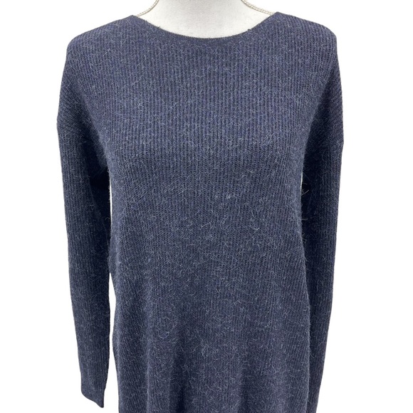 Hem & Thread Navy Sweater Dress with Floral Tieback Bow Super Soft Size M - Picture 5 of 10